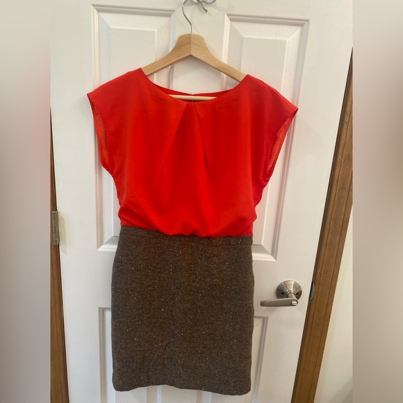 Ann Taylor Loft Orange Tweed Dress - Picture 1 of 5